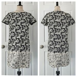 MaxMara Weekend x Newlife Black and Cream Abstract Dress